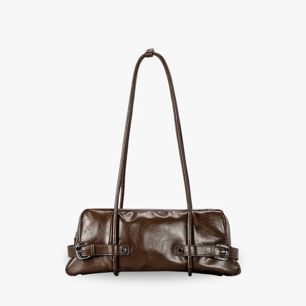 Tessa Glossy Vegan Leather Shoulder Bag