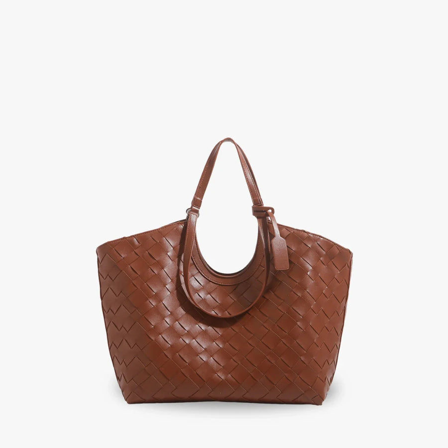 Kelia Woven Vegan Leather Tote Bag