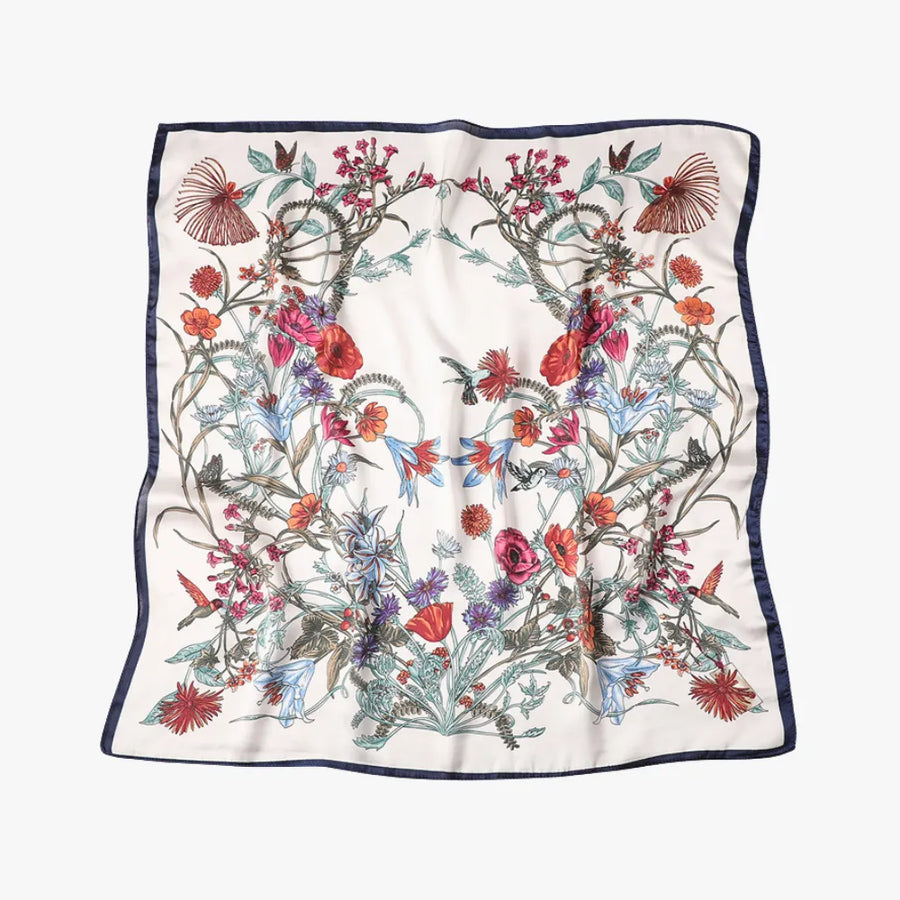 Bloom Floral Silk-Effect Square Scarf