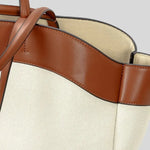 Vera Textured Canvas & Vegan Leather Tote Bag