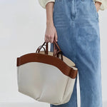 Vera Textured Canvas & Vegan Leather Tote Bag