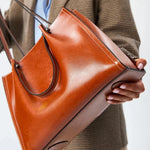 Mara Structured Triple-Compartment Vegan Leather Tote