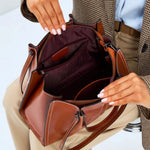Mara Structured Triple-Compartment Vegan Leather Tote
