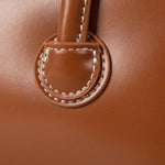 Melya Structured Vegan Leather Bowling Bag