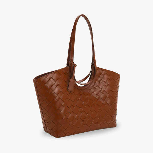 Kelia Woven Vegan Leather Tote Bag