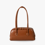 Melya Structured Vegan Leather Bowling Bag