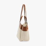 Vera Textured Canvas & Vegan Leather Tote Bag