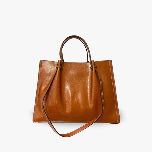 Mara Structured Triple-Compartment Vegan Leather Tote