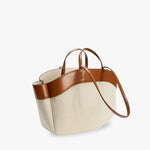 Vera Textured Canvas & Vegan Leather Tote Bag