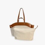 Vera Textured Canvas & Vegan Leather Tote Bag
