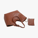 Kelia Woven Vegan Leather Tote Bag