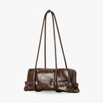 Tessa Glossy Vegan Leather Shoulder Bag