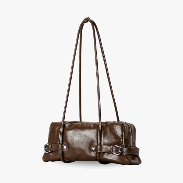Tessa Glossy Vegan Leather Shoulder Bag