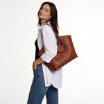 Kelia Woven Vegan Leather Tote Bag