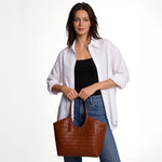 Kelia Woven Vegan Leather Tote Bag