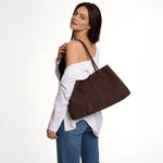 Lina Oversized Vegan Suede Tote Bag