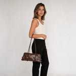 Tessa Glossy Vegan Leather Shoulder Bag
